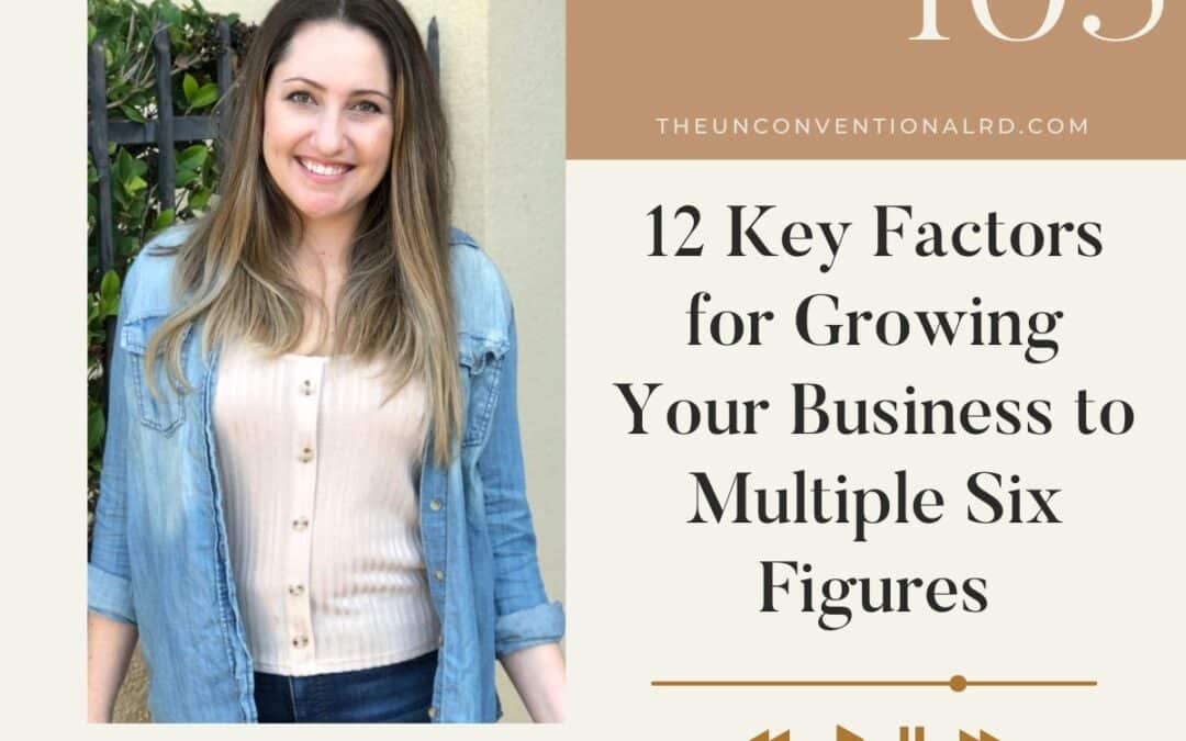 The Unconventional RD Podcast Episode 105 - 12 Key Factors for Growing Your Business to Multiple Six Figures